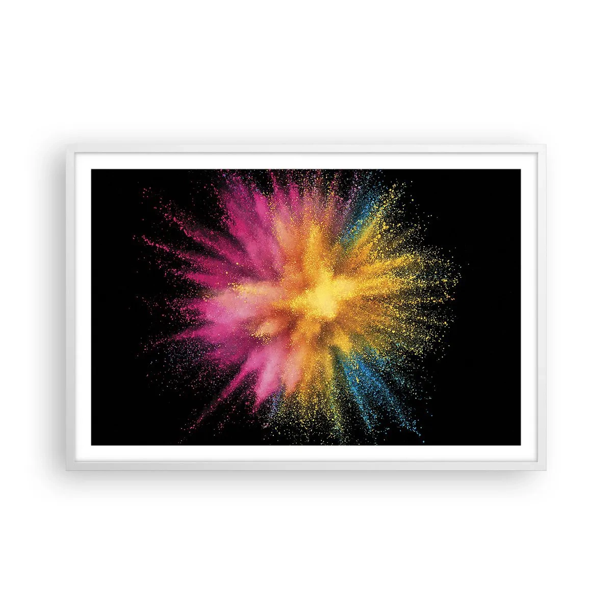 Pôster em moldura branca - O nascimento das cores  - 91x61 cm