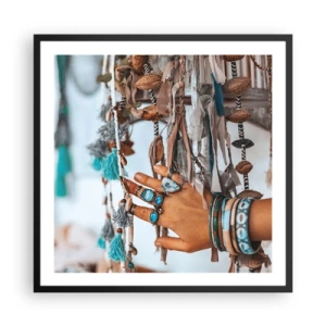 Pôster com moldura preta - Tesouros locais - 60x60 cm