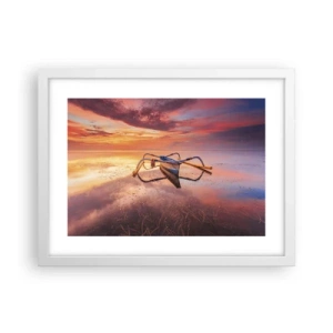 Pôster em moldura branca - A calma de uma noite tropical - 40x30 cm