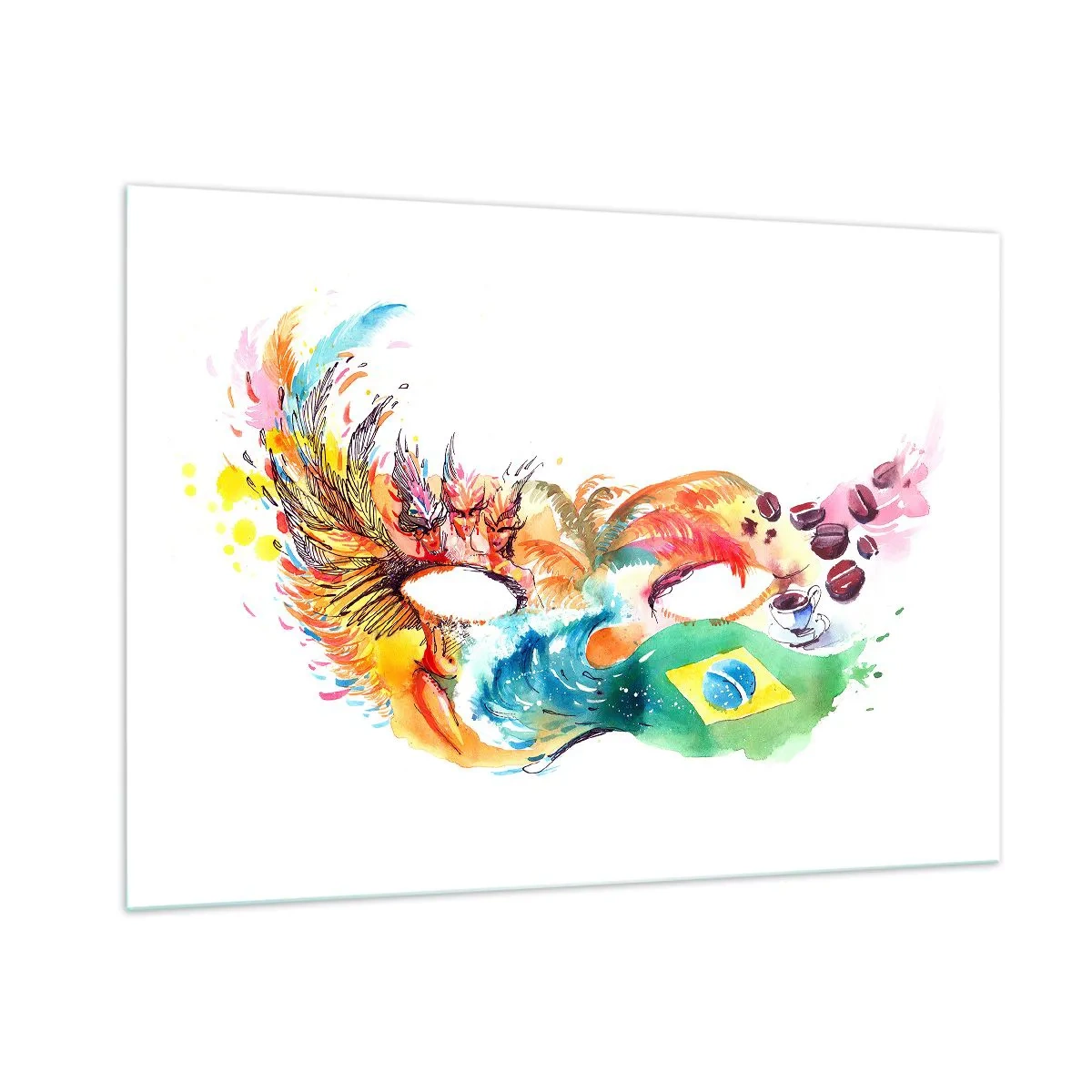 Quadro em vidro - O Brasil lhe recebe com samba - 100x70 cm