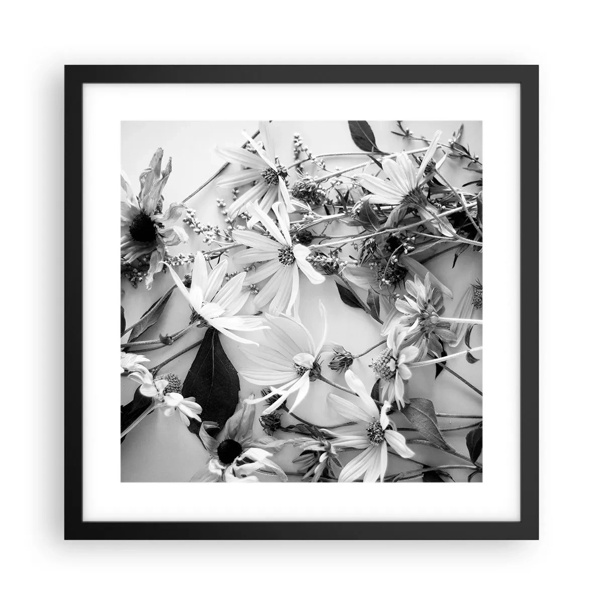 Pôster com moldura preta - Não é um ramo de flores - 40x40 cm