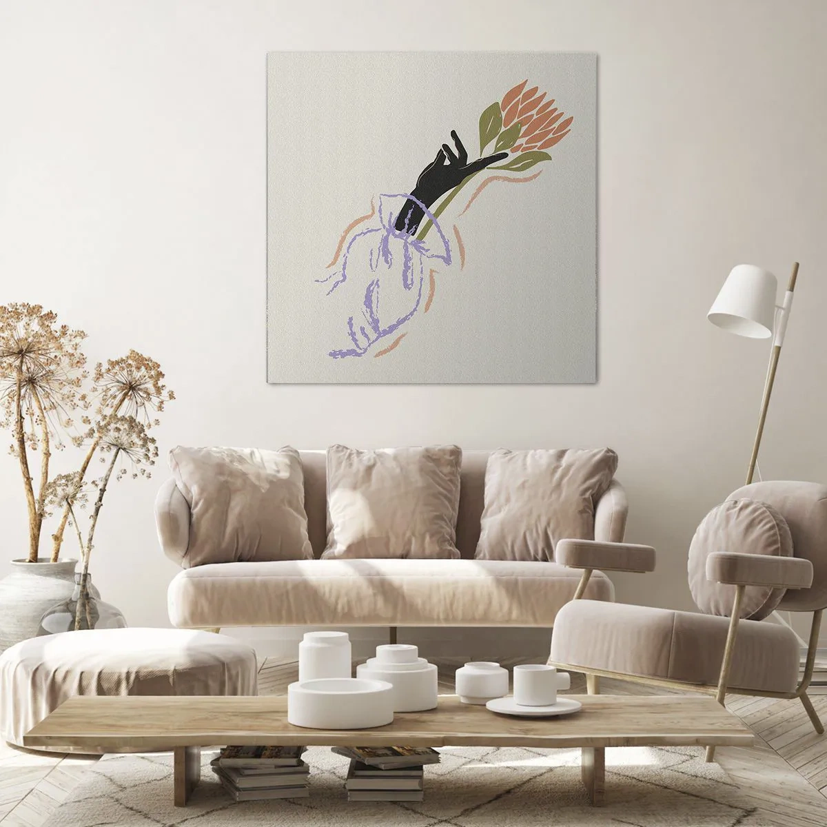 Quadro em tela - Toque fraterno - 40x40 cm