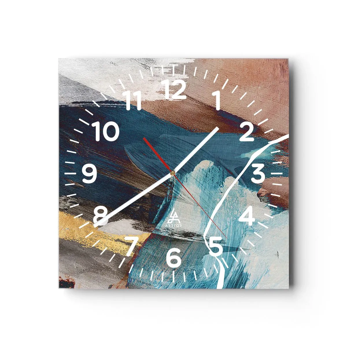 Relógio de parede - Relógio em vidro - Com elegância e energia - 30x30 cm