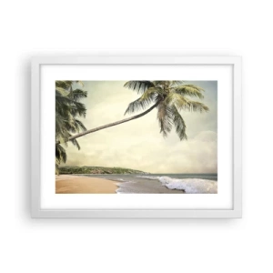 Pôster em moldura branca - Sonho tropical - 40x30 cm