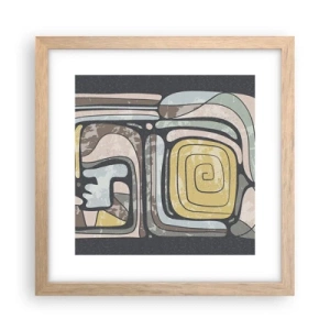 Pôster com moldura de carvalho claro - Abstração no espírito pré-colombiano - 30x30 cm