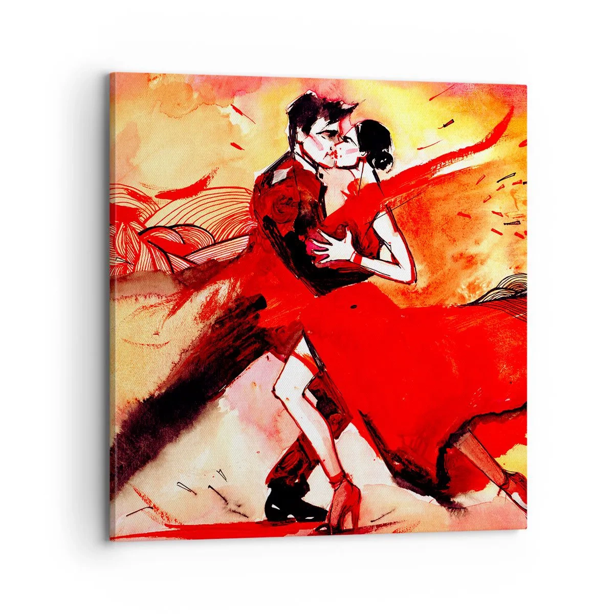 Quadro em tela - O ritmo roxo da paixão - 70x70 cm