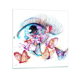 Quadro em vidro - Olhos de conto de fadas - 30x30 cm