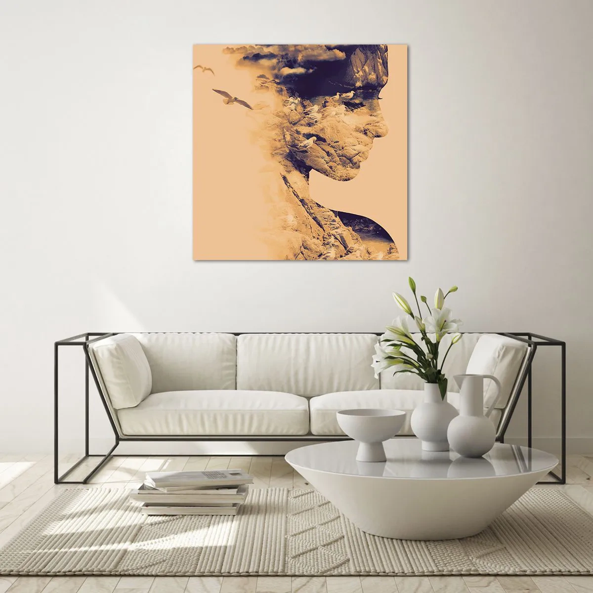 Quadro em vidro - Linda por natureza - 30x30 cm