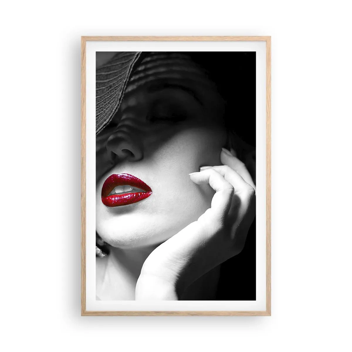 Pôster com moldura de carvalho claro - Um estudo em vermelho - 61x91 cm
