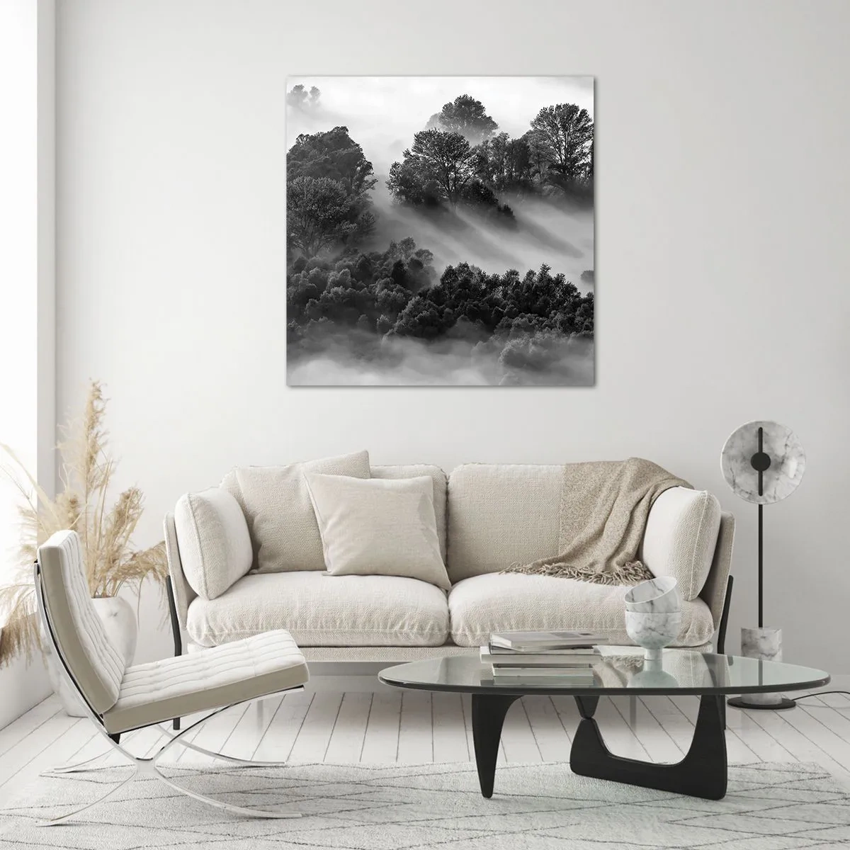 Quadro em vidro - Levantar-se do sono - 70x70 cm