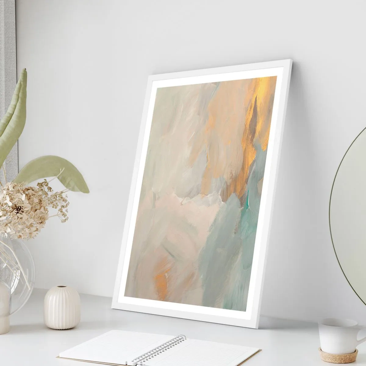 Pôster em moldura branca - Abstração – a terra da gentileza - 30x40 cm