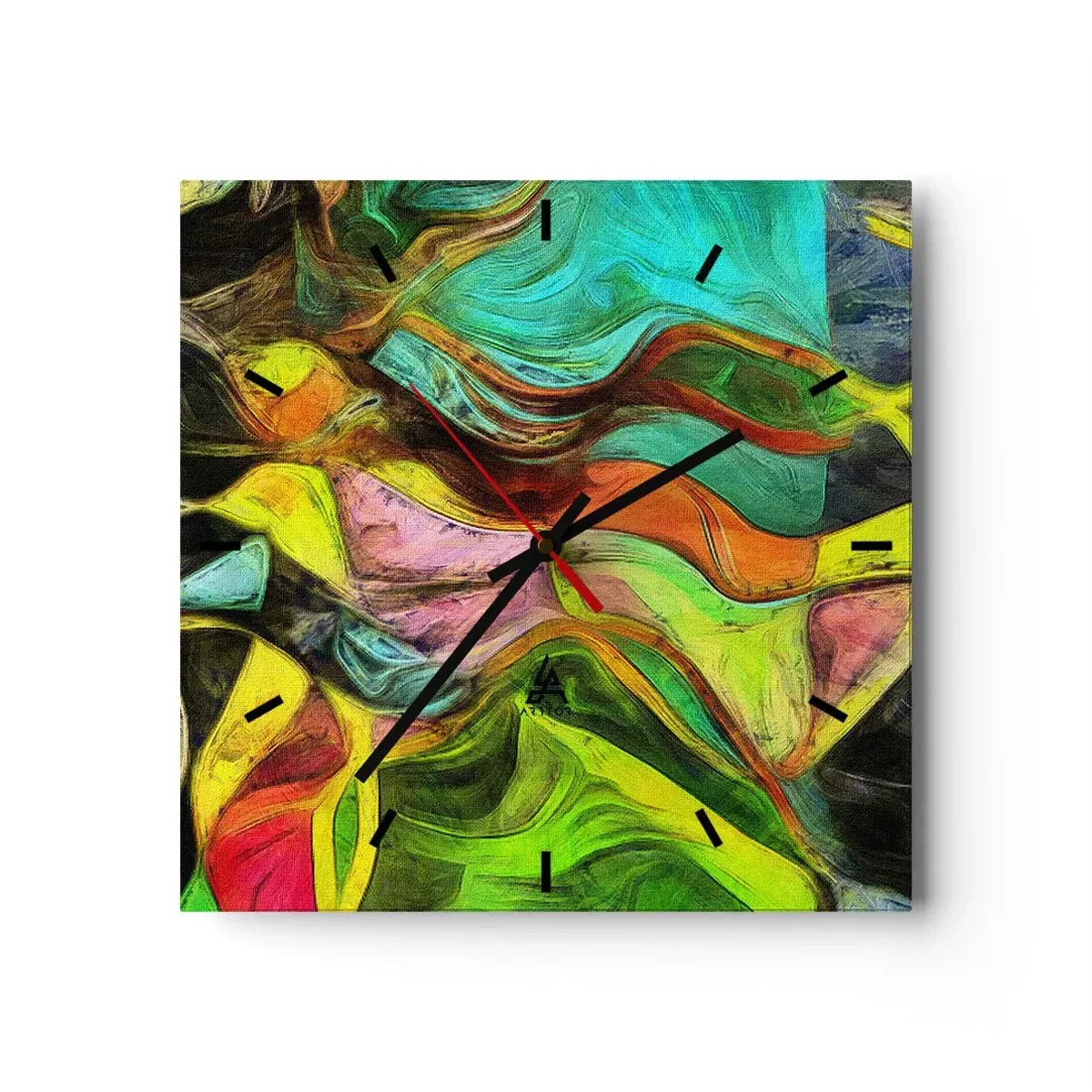 Relógio de parede - Relógio em vidro - O movimento é vida - 30x30 cm