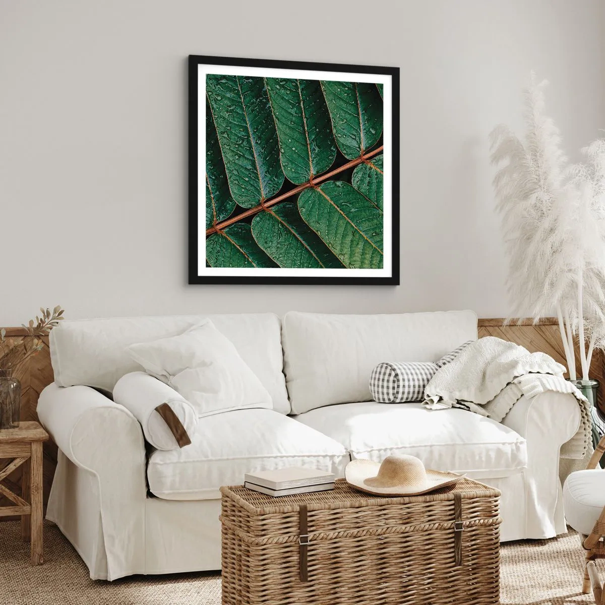 Pôster com moldura preta - Num ritmo verde - 50x50 cm