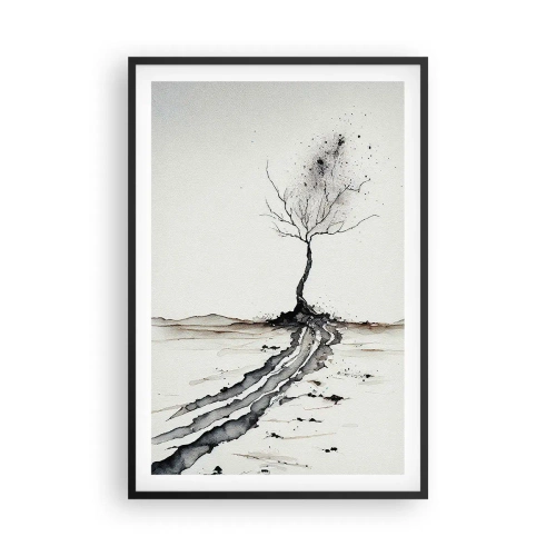 Pôster com moldura preta - Melancolia de inverno - 61x91 cm