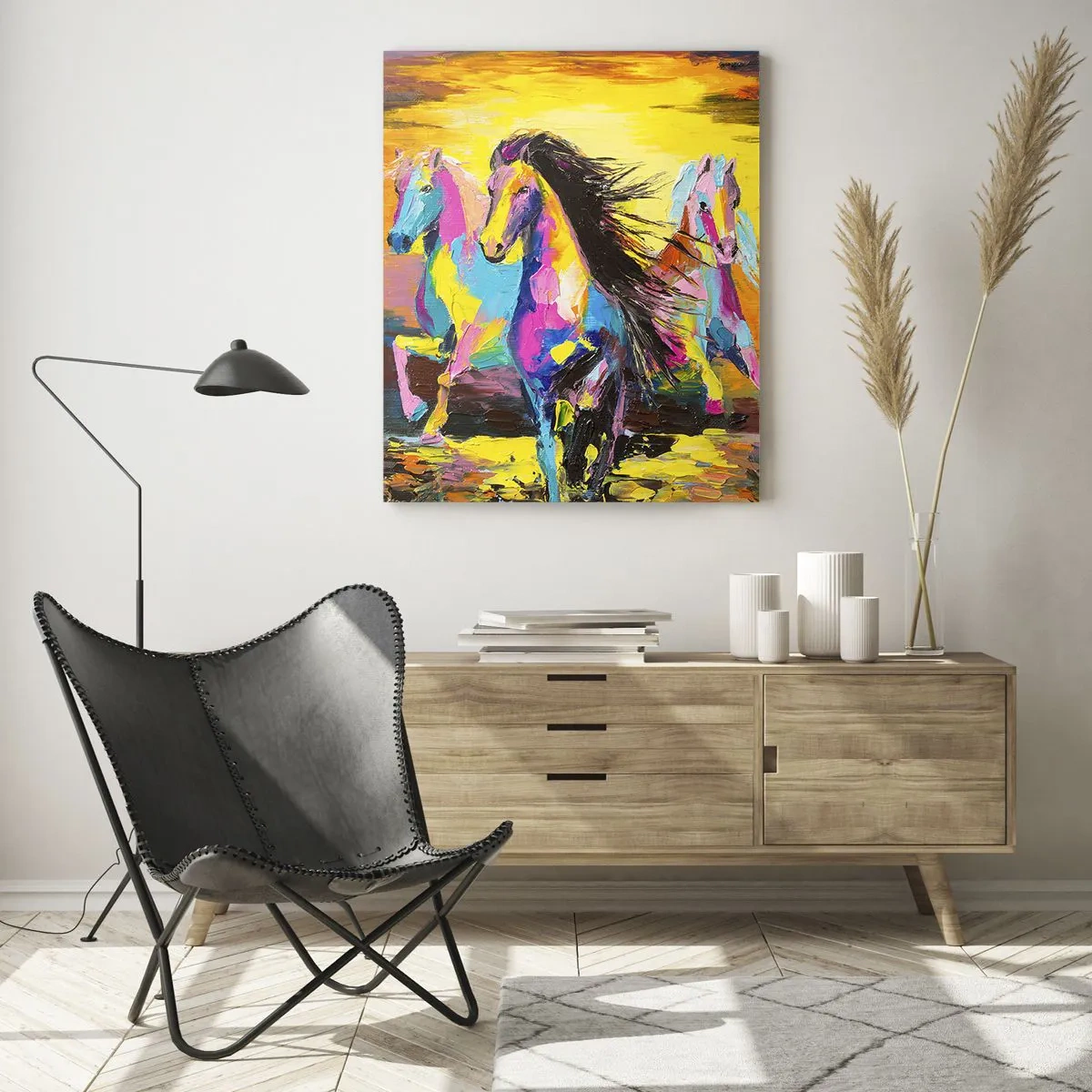 Quadro em vidro - Imersos no arco-íris - 50x70 cm