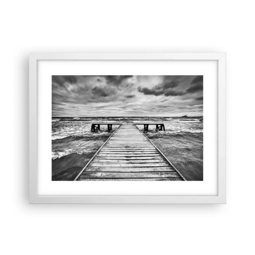 Pôster em moldura branca - Estou à espera do vento, que vai dispersar... - 40x30 cm