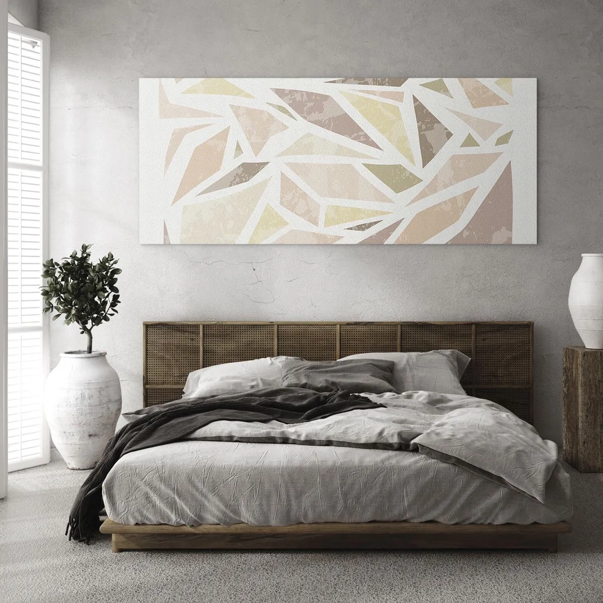 Quadro em vidro - Composição de vitral - 100x40 cm