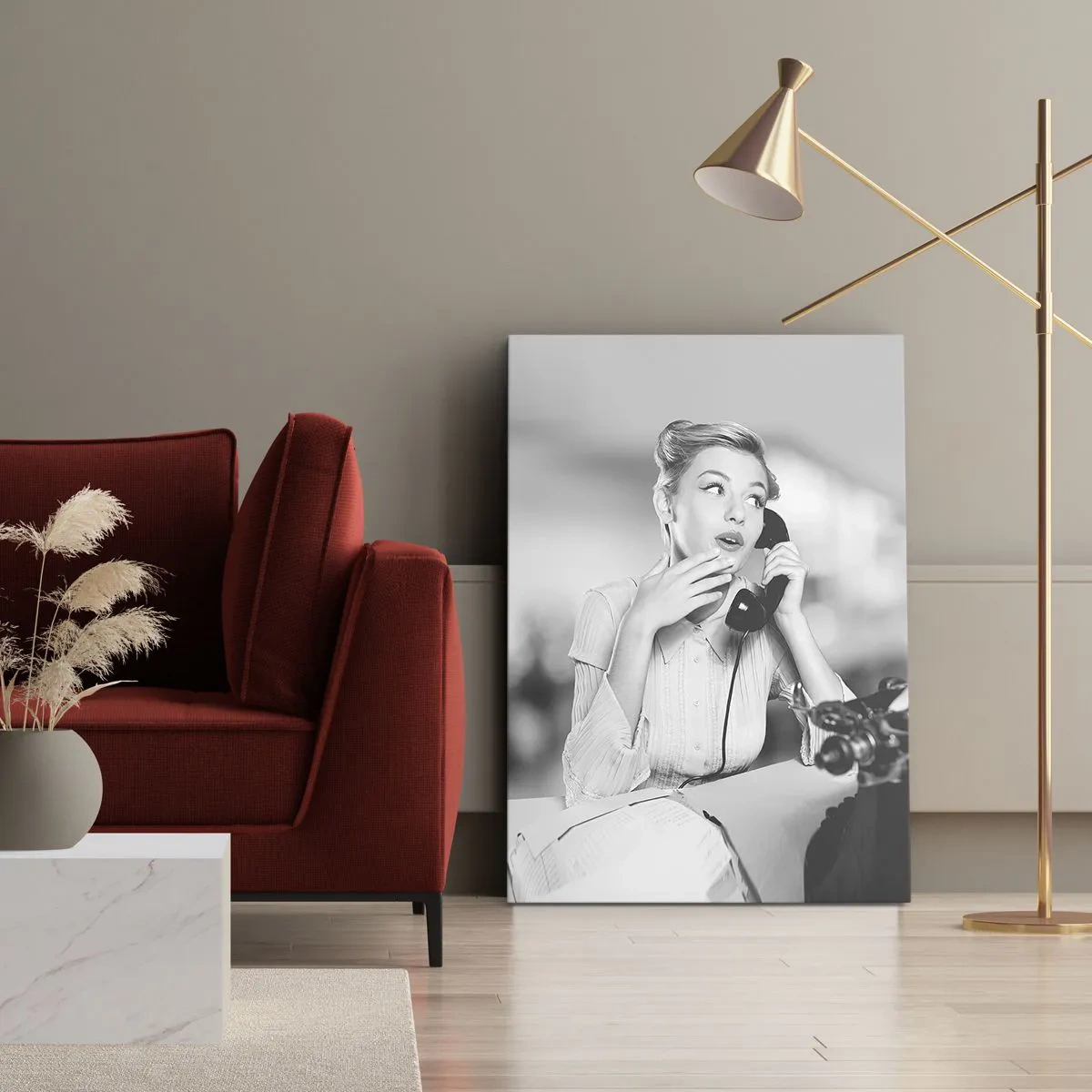 Quadro em tela - Olá, estes são os anos 50. - 45x80 cm