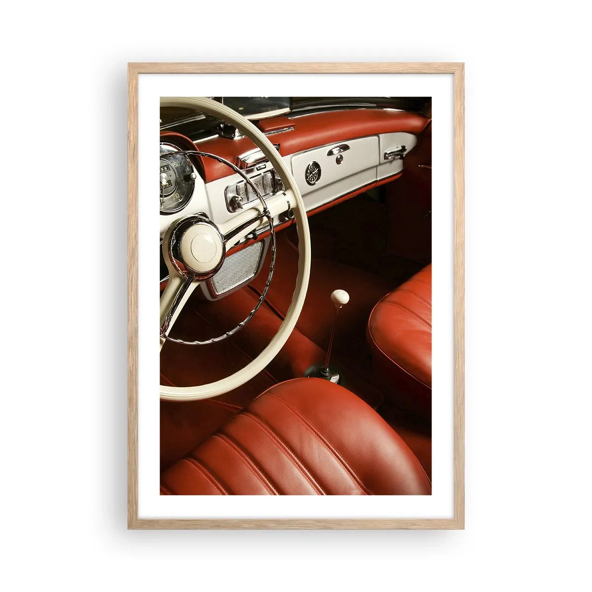 Pôster com moldura de carvalho claro - Luxo vintage - 50x70 cm
