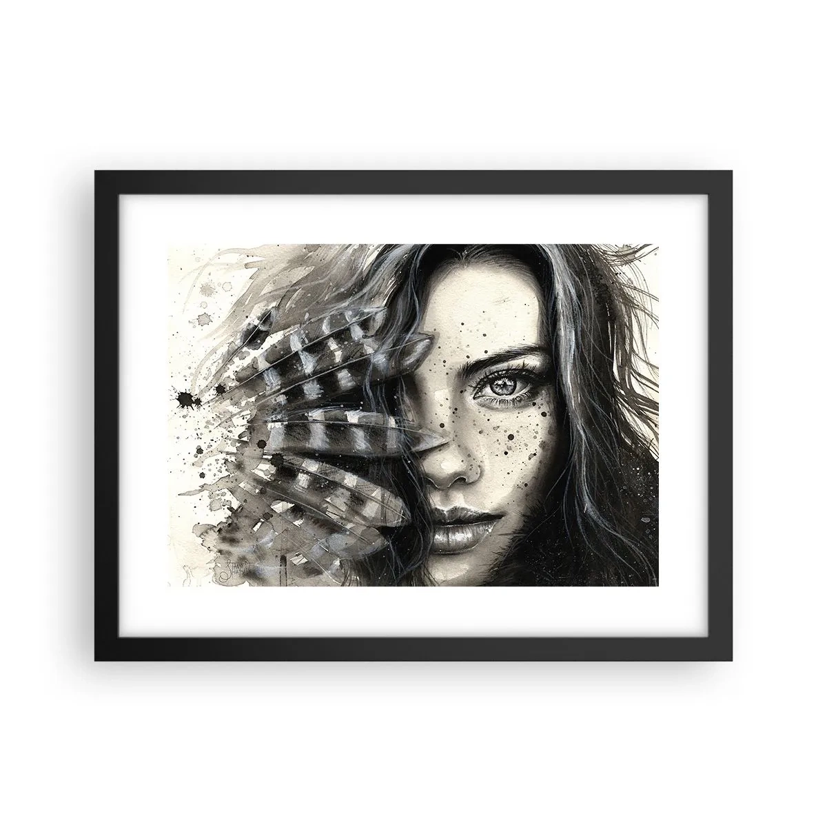 Pôster com moldura preta - Beleza selvagem - 40x30 cm