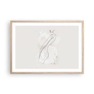 Pôster com moldura de carvalho claro - Errar o olhar - 70x50 cm