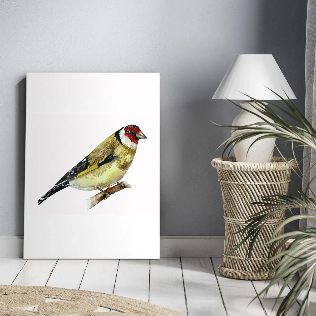 Quadro em tela - Retrato de um pássaro - 50x70 cm