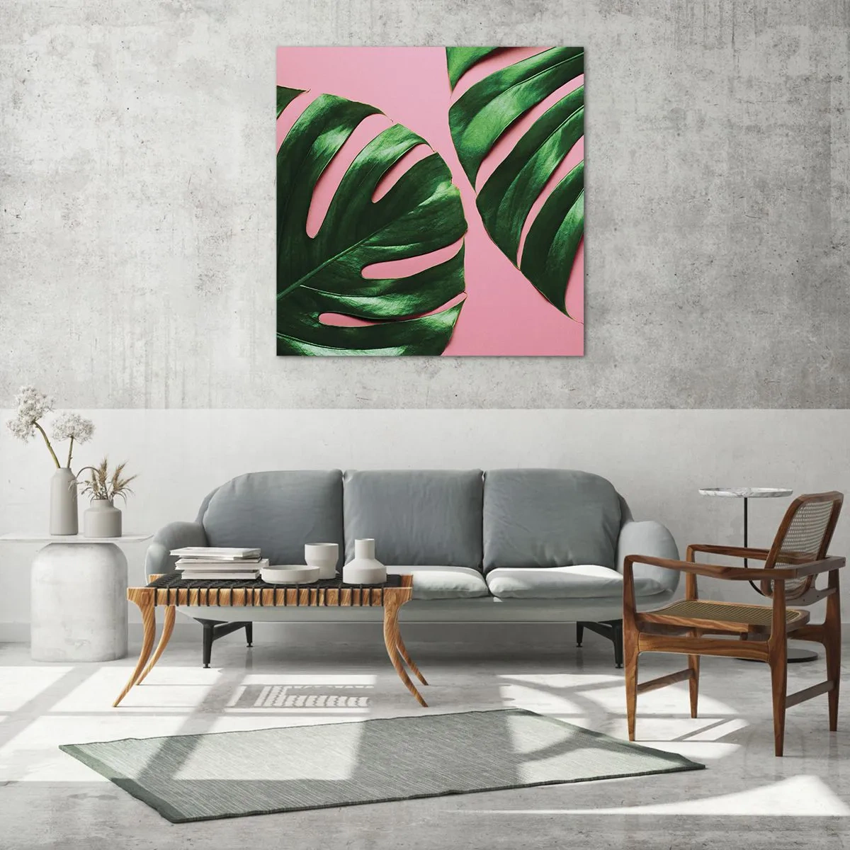 Quadro em vidro - Encontro verde - 30x30 cm