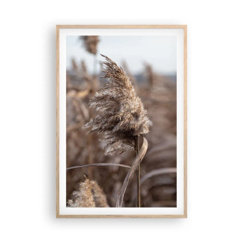 Pôster com moldura de carvalho claro - É hora de voar com o vento - 61x91 cm