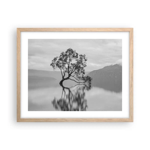 Pôster com moldura de carvalho claro - Existe um país assim - 50x40 cm