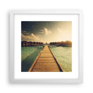 Pôster em moldura branca - Um convite caloroso - 30x30 cm