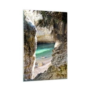 Quadro em vidro - Baía turquesa - 80x120 cm