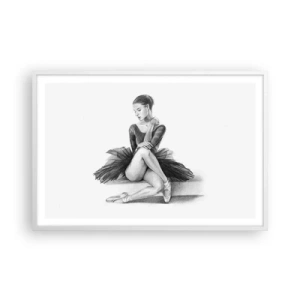 Pôster em moldura branca - Encantada pela dança - 91x61 cm