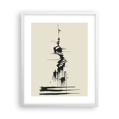 Pôster em moldura branca - Abstração apressada - 40x50 cm