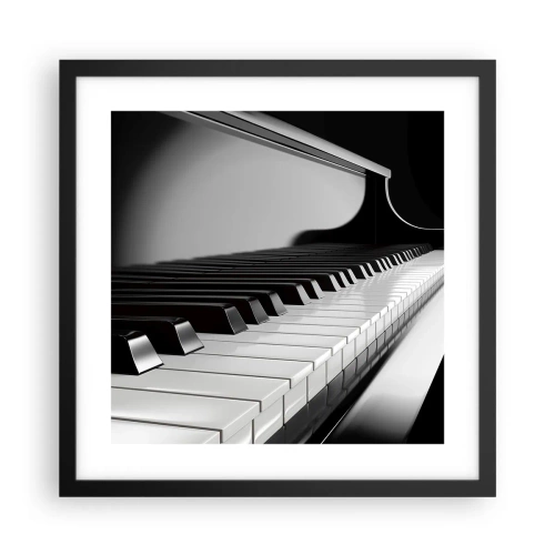 Pôster com moldura preta - Harmonia de formas e cores - 40x40 cm