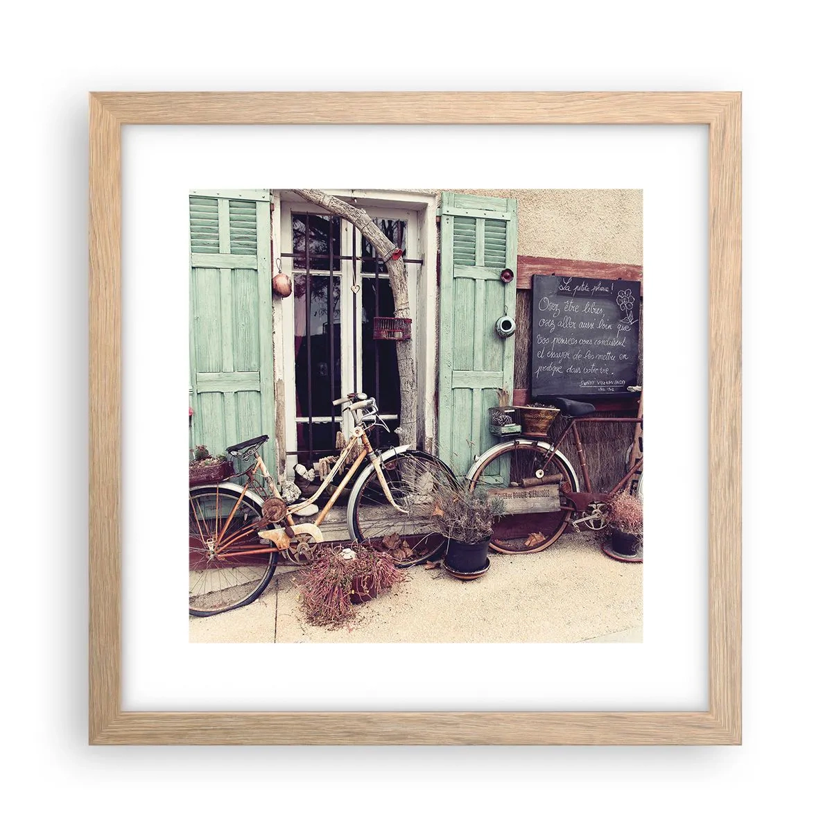 Pôster com moldura de carvalho claro - Viva a província - 30x30 cm