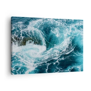 Quadro em tela - Redemoinho oceânico dinâmico - 70x50cm - Portões para o Interior da Terra - Decoração de parede moderna para a sala de estar e quarto ARTTOR