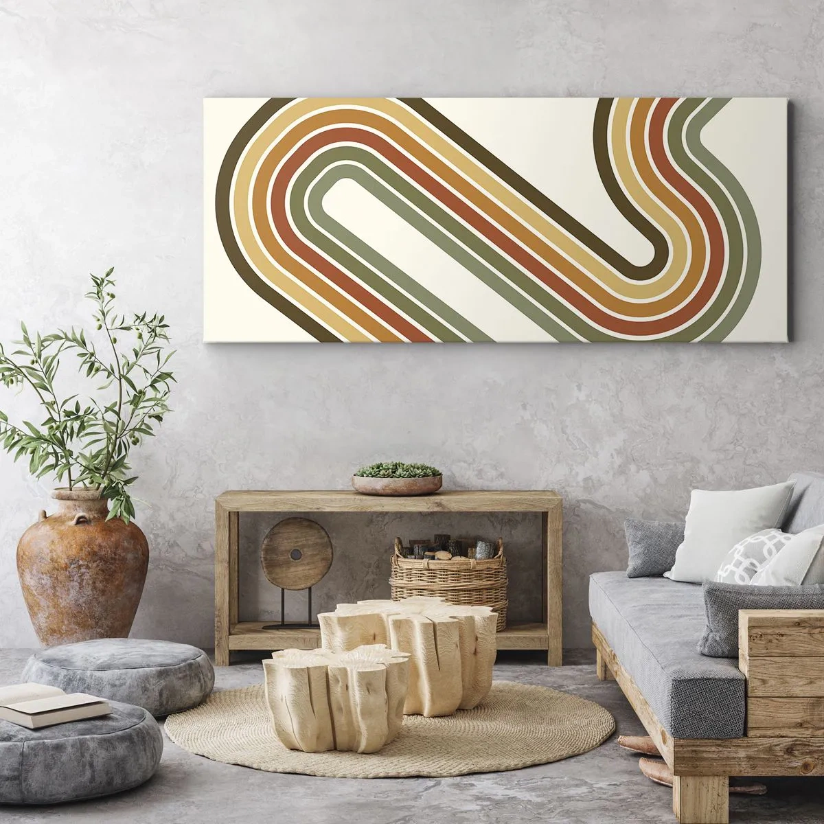 Quadro em tela - Ziguezague para o destino - 100x40 cm