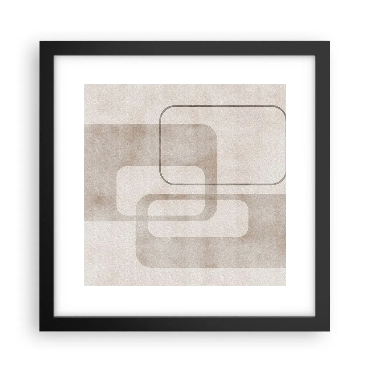 Pôster com moldura preta - Argamassa geométrica - 30x30 cm