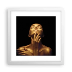 Pôster em moldura branca - Como seda dourada - 30x30 cm