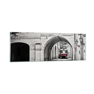 Quadro em vidro - Através do labirinto urbano - 90x30 cm