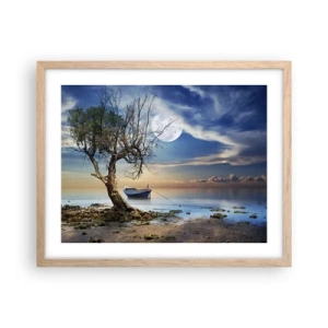 Pôster com moldura de carvalho claro - É este o fim ou o começo? - 50x40 cm