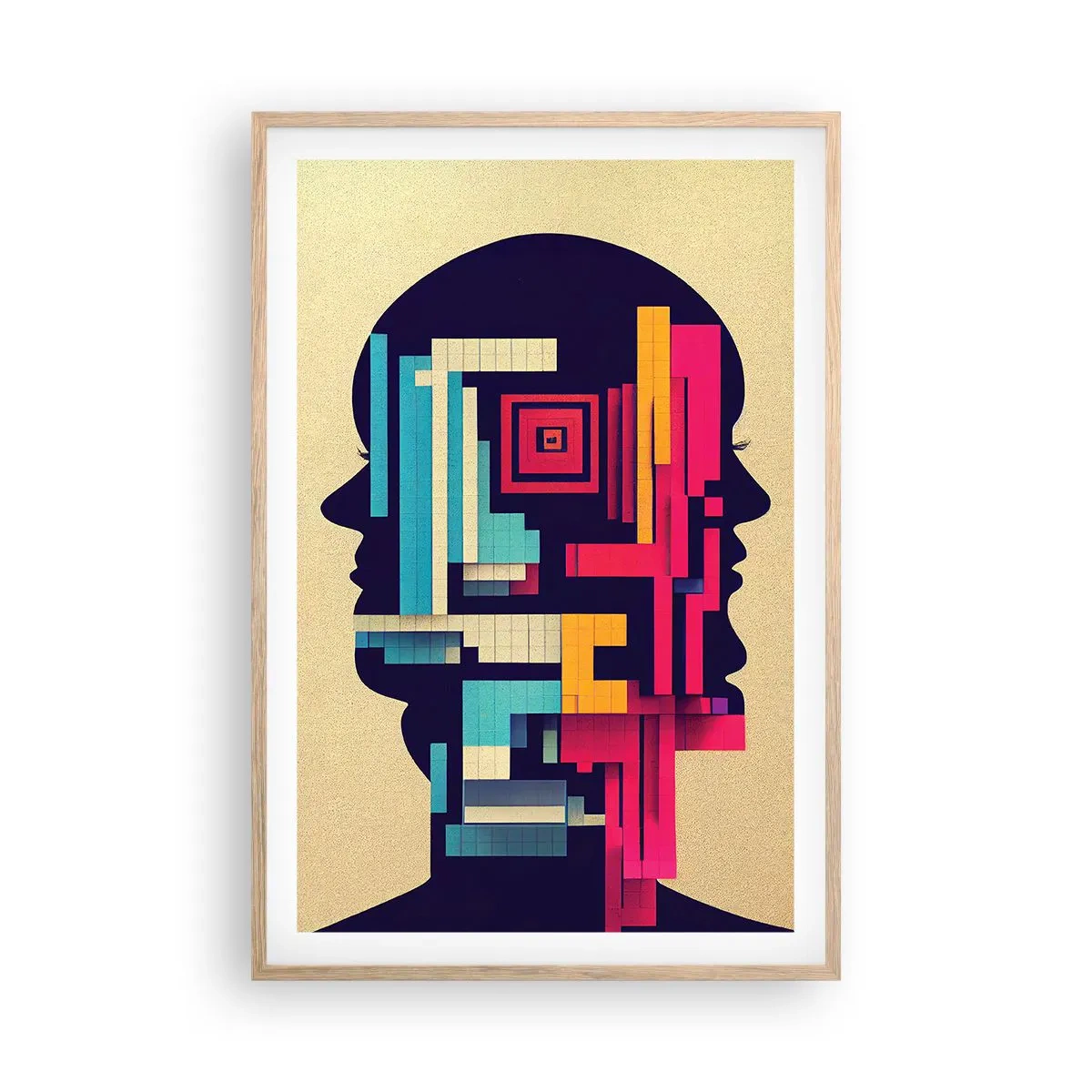 Pôster com moldura de carvalho claro - Novos títulos - 61x91 cm