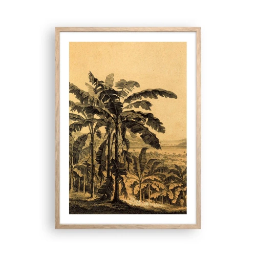 Pôster com moldura de carvalho claro - num clima colonial - 50x70 cm