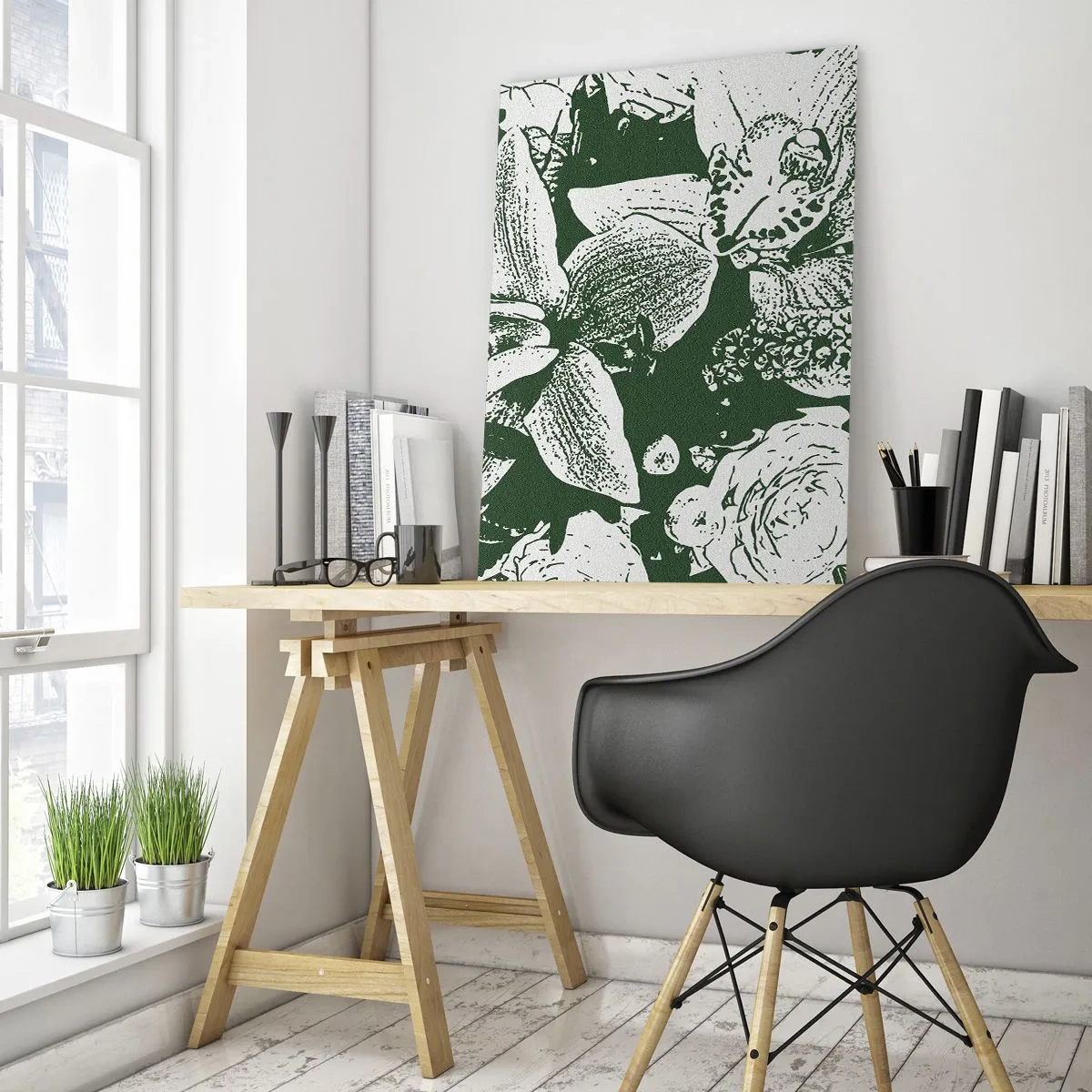Quadro em vidro - Bouquet - o mundo do verde - 80x120 cm