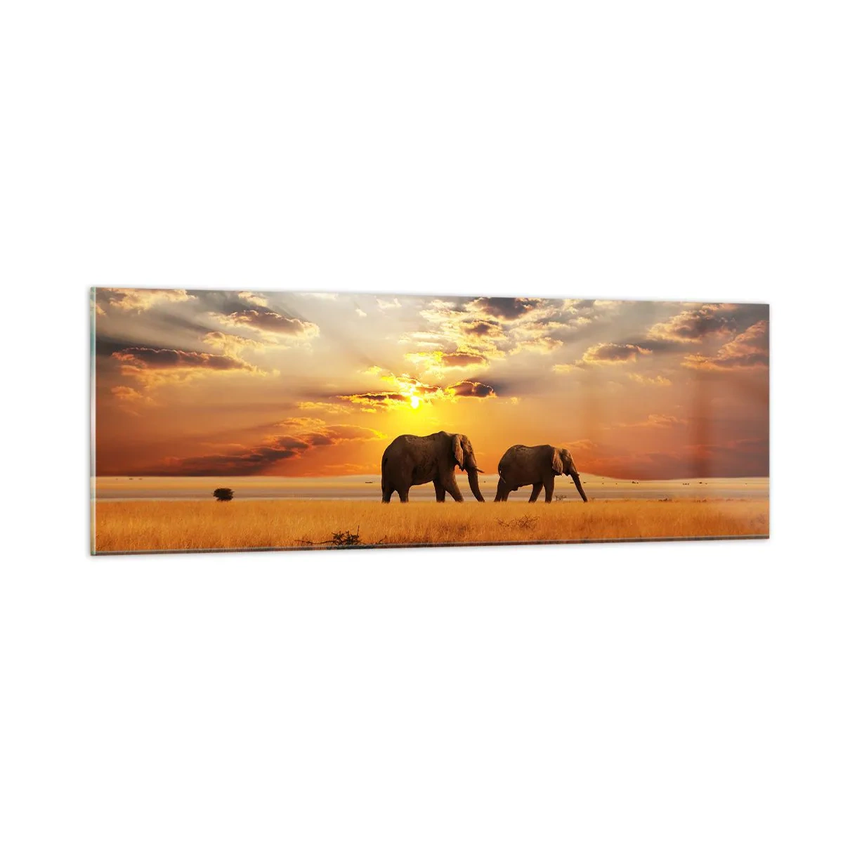 Quadro em vidro - Caminhada em família - 90x30 cm