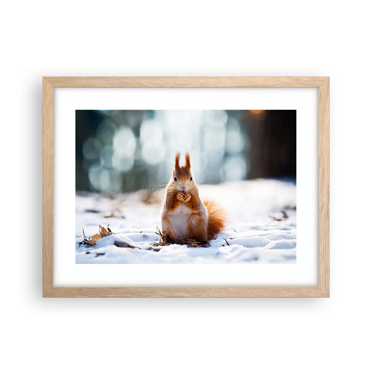 Pôster com moldura de carvalho claro - Para o que estás a olhar? - 40x30 cm