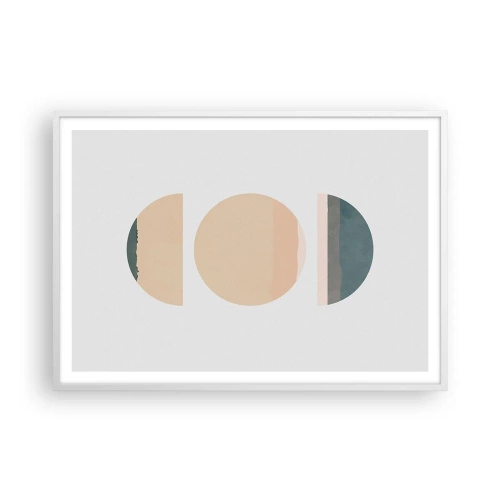 Pôster em moldura branca - Círculo entre círculos - 100x70 cm