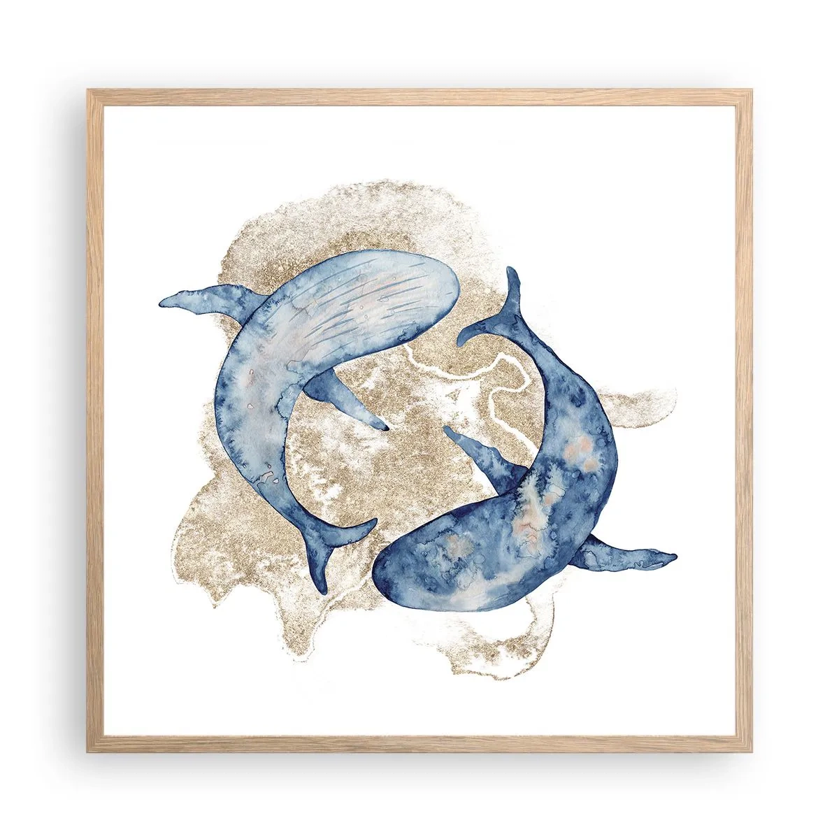 Pôster com moldura de carvalho claro - Amizade ou amor? - 60x60 cm