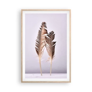 Pôster com moldura de carvalho claro - Contra o nada - 61x91 cm