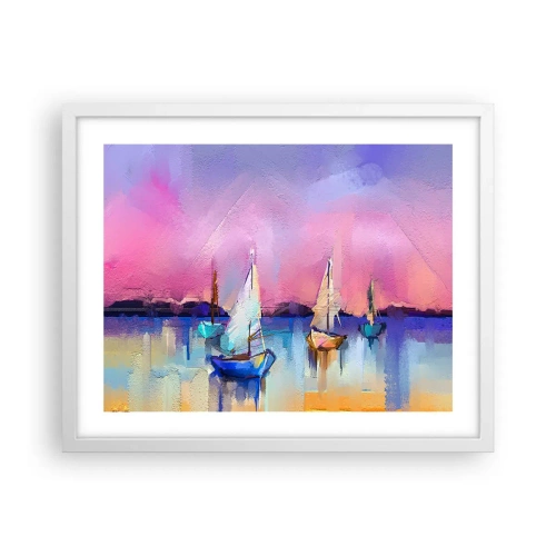 Pôster em moldura branca - Direção: águas largas - 50x40 cm